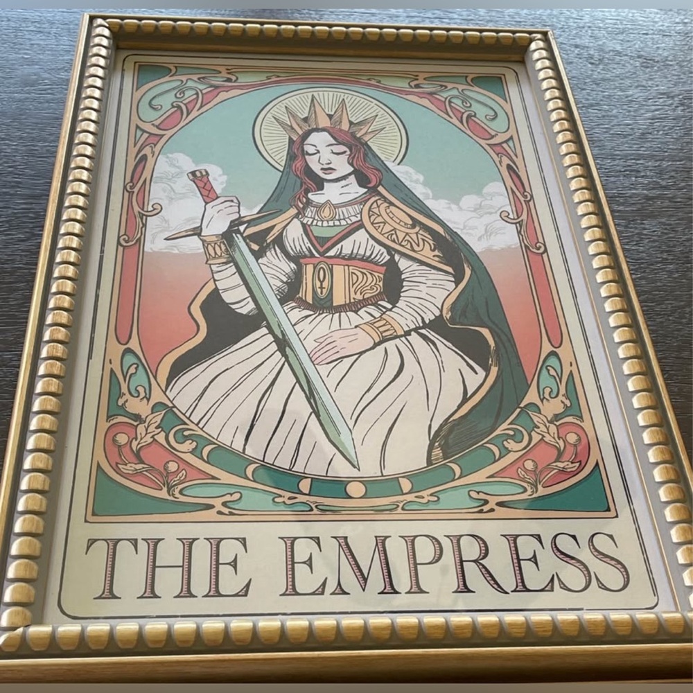 Sapna Shah "The Empress" Tarot Art Print Gold Frame